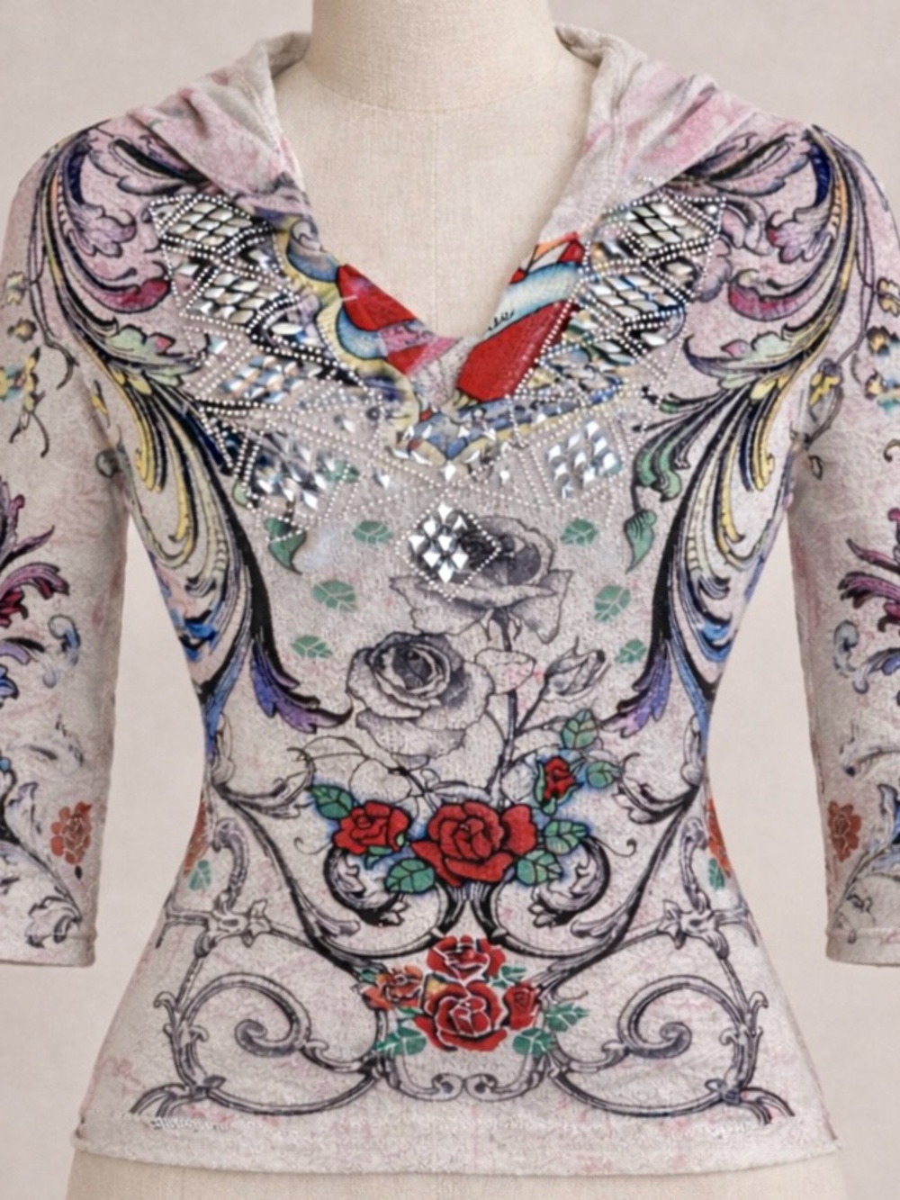 Y2K Tattoo Streetwear Lightweight Knit Hooded Top Fairy Grunge